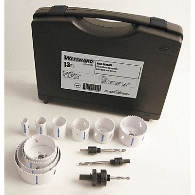 WESTWARD 29VX20 Hole Saw Master Electricians Kit 13 pcs.