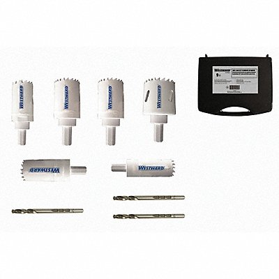 WESTWARD 29VX25 Hole Saw Kit 9PC