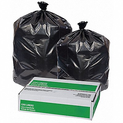 GRAINGER 29WK96 Garbage Bags 32 gal Black PK50