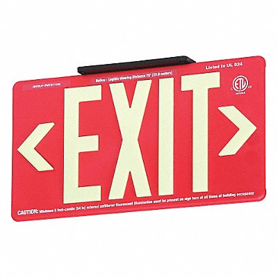 GRAINGER 757070B Exit Sign 8 5/8 in x 15 7/8 in Plastic