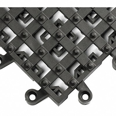 WEARWELL 553 Interlock Drainage Mat Blck 18 x18 PK10