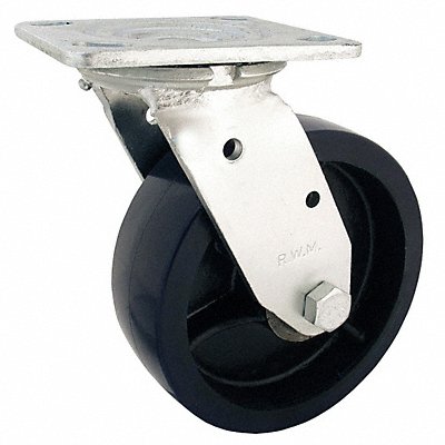 GRAINGER 46RAB0620SEHT Swivel Plate Castor Rubber 6 in 820 lb.