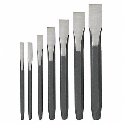 WESTWARD 2AJA6 Cold Chisel Set 1/4 To 7/8 7 Pc