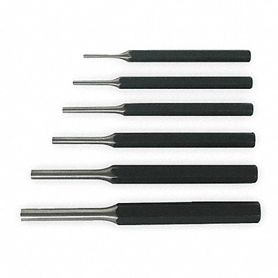 WESTWARD 2AJA7 Pin Punch Set 3/32 To 5/16 6 Pc