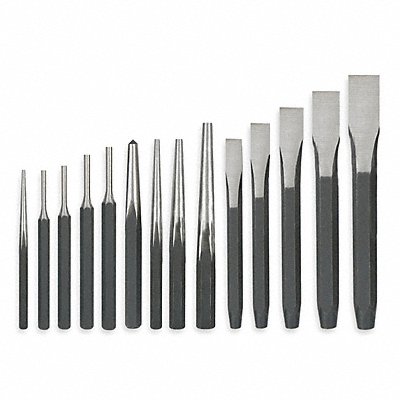 WESTWARD 2AJB2 Punch and Chisel Set 14 Pc