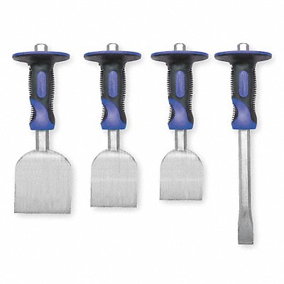 WESTWARD 2AJK7 Handguarded Chisel Set 4 Pc