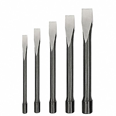 WESTWARD 2AJL5 Handguarded Chisel Set 3/8-7/8 In 5 Pc