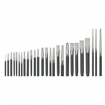 WESTWARD 2AJL8 Punch and Chisel Set 26 Pc