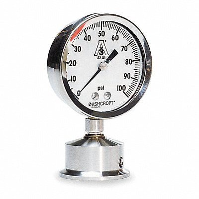 ASHCROFT 351032S20L30 D1018 Pressure Gauge 0 to 30 psi 3-1/2In 2In