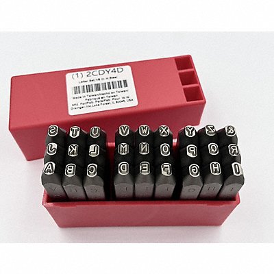 GRAINGER 2CDY4 Letter Set 1/8 in H Steel