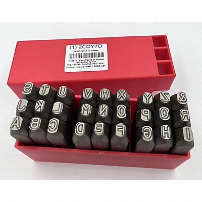 GRAINGER 2CDY7 Letter Set 1/4 in H Steel