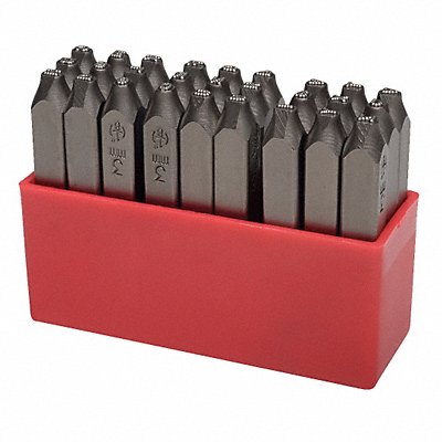 GRAINGER 2CDZ5 Letter Set 1/8 in H Steel