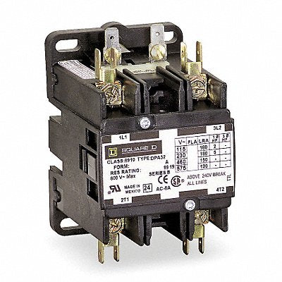 SQUARE D 8910DPA52V09 H2639 Definite Purpose Contactor 220/208-240VAC 3P 75A