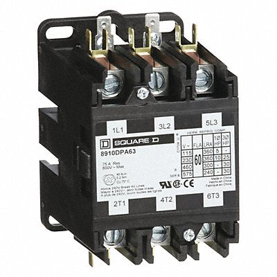 SQUARE D 8910DPA63V09 H2644 DefPurpContactor 220/208-240VAC 3P 75A