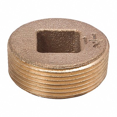 GRAINGER 2CFL2 Square Head Plug Red Brass 3 in MNPT