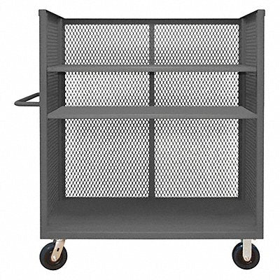 GRAINGER 3STEX306036PU95 3 Sided Mesh Cart 3 Shelves 3600 lb.