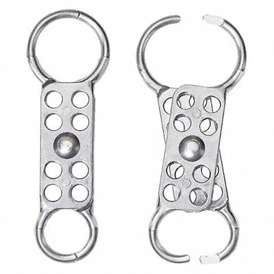 GRAINGER 7616 Lockout Hasp Dual-End 8 Lock Silver