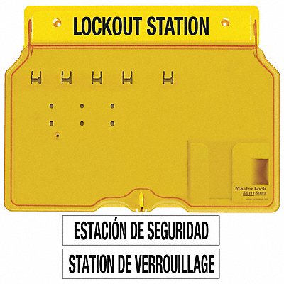 MASTER LOCK 1482B Lockout Station Unfilled 12-1/4 In H