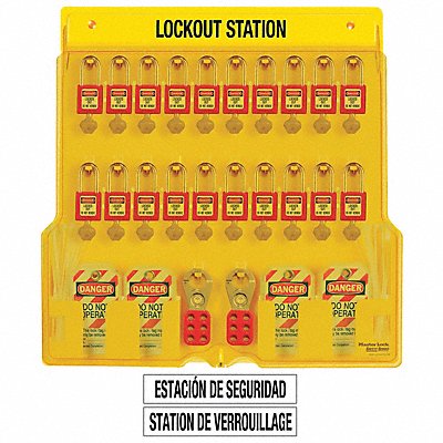 MASTER LOCK 1484BP410 Lockout Station Filled 72 Components