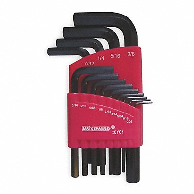 WESTWARD 2CYC1 Hex Key Set L 1 9/16 in to 4 11/32 in