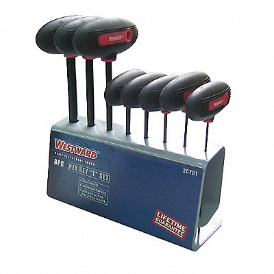 WESTWARD 2CYD1 Hex Key Set T 3 1/8 in to 5 11/32 in