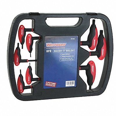 WESTWARD 2CYD3 Hex Key Set T 3 1/8 in to 5 11/32 in