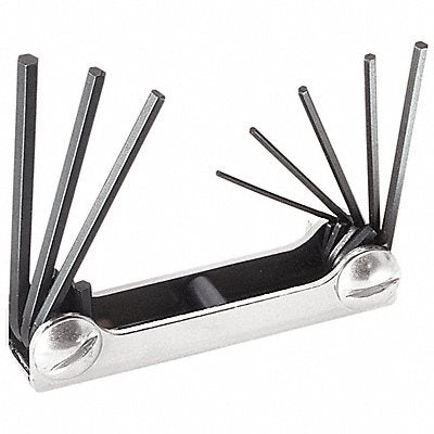 KLEIN TOOLS 70581 Hex Key Set Folded 1 13/32 to1 27/32 in