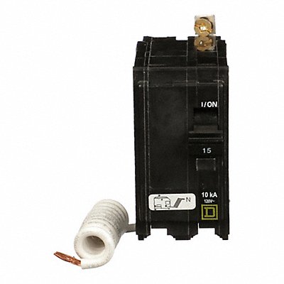 SQUARE D QOB215SWN Circuit Breaker 15A Bolt On 120V 2P