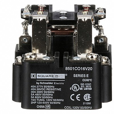 SCHNEIDER 8501CO16V20 H8137 Open Power Relay 120V AC DPDT 8Pins