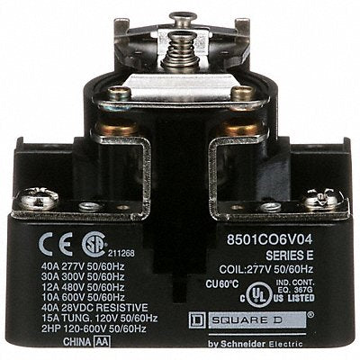 SCHNEIDER 8501CO6V04 H8162 Open Power Relay 277VAC SPST-NO 4Pins