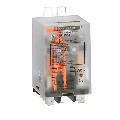 SCHNEIDER 8501KFR12V14 H8096 Flange Relay 24VAC 8 Pins 12A @ 240V AC