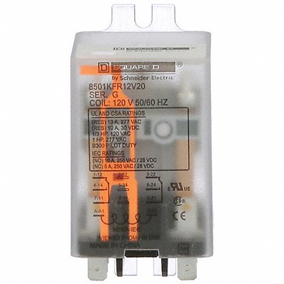 SCHNEIDER 8501KFR12V20 H8096 Flange Relay 120VAC 8 Pins 12A @ 240V AC