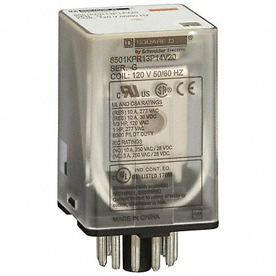 SCHNEIDER 8501KPR13P14V20 H7971 GeneralPurpose Relay 120VAC 10A 11Pins
