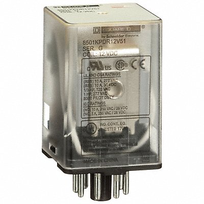 SCHNEIDER 8501KPDR12V51 H8114 General Purpose Relay 12VDC 10A 8Pins