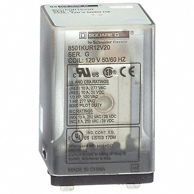 SCHNEIDER 8501KUR12V20 H7995 General Purpose Relay 120VAC 10A 8Pins