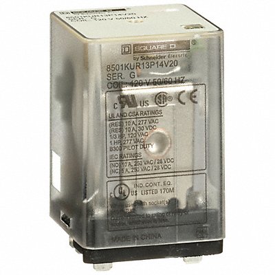 SCHNEIDER 8501KUR13P14V20 GeneralPurpose Relay 120VAC 10A 11Pins