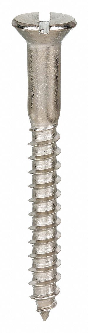GRAINGER 115016PG Flat Head Wood Screw 18-8SS #10 3 L PK100