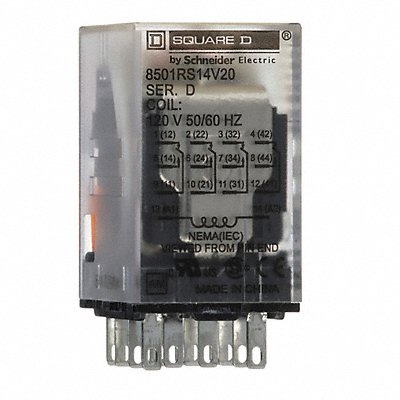 SCHNEIDER 8501RS14V20 H8059 General Purpose Relay 120VAC 6A 14Pins