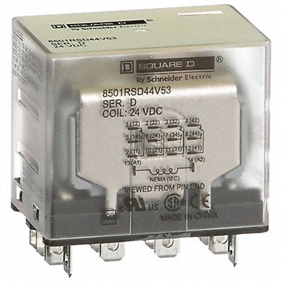 SCHNEIDER 8501RSD44V53 H8033 General Purpose Relay 24VDC 15A 14Pins