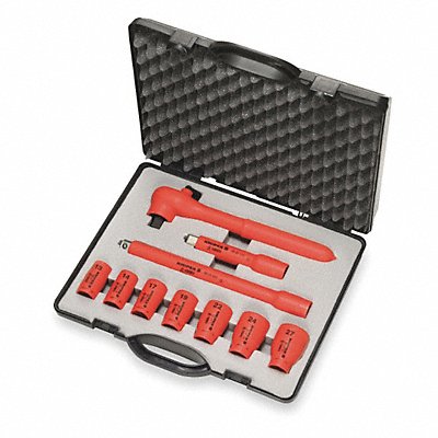KNIPEX 989911S5 Insulated Socket Wrench Set 10 pc.