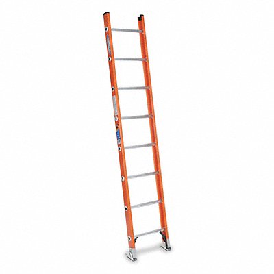WERNER D62081 Ladder 8 ft H 19 in W Fiberglass