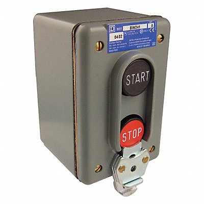 SQUARE D 9001BW241 Control Station Dead-End 2 Buttons Blk/Red