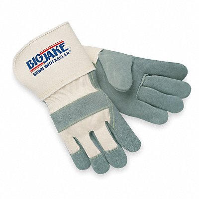 MCR SAFETY 1710L D1585 Leather Gloves Grey L PR