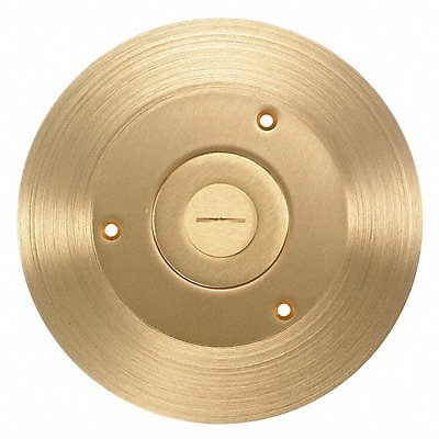 HUBBELL WIRING DEVICE-KELLEMS SF2525 Floor Box Cover Round 6-1/4 in Brass