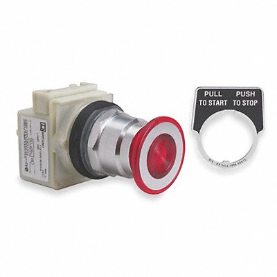SCHNEIDER ELECTRIC 9001KR8P1R Mushroom Head Push Button Red LED 30mm