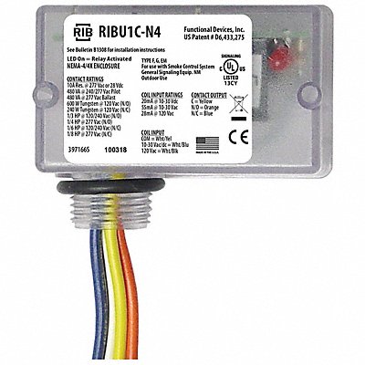 RIB RIBU1CN4 EnclosedPre-Wired Relay 120VAC SPDT 10A