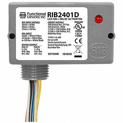 RIB RIB2401D EnclosedPre-Wired Relay 120VAC DPDT 10A