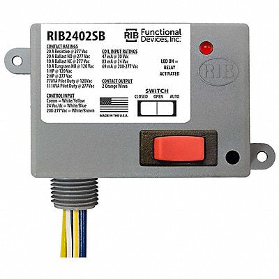 RIB RIB2402SB Pre-Wired Relay 277VAC SPST-NO 20A