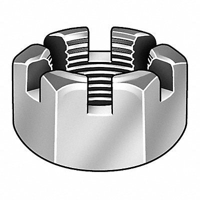 GRAINGER 287046PG Castle Nut Znc Stl Grd2 1/4 -20 7/16in 100PK