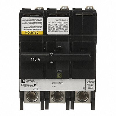 SQUARE D QOB3110VH Circuit Breaker 110A Bolt On 120/240V 3P